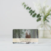 Carte De Visite Cheval Brown pittoresque dans une forêt d'hiver No (Debout devant)