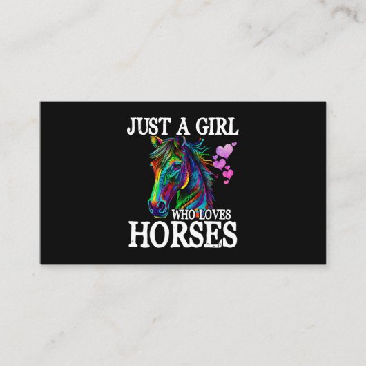 Carte De Visite Cheval Cadeaux pour Femmes Garçons Enfant Juste un (Devant)