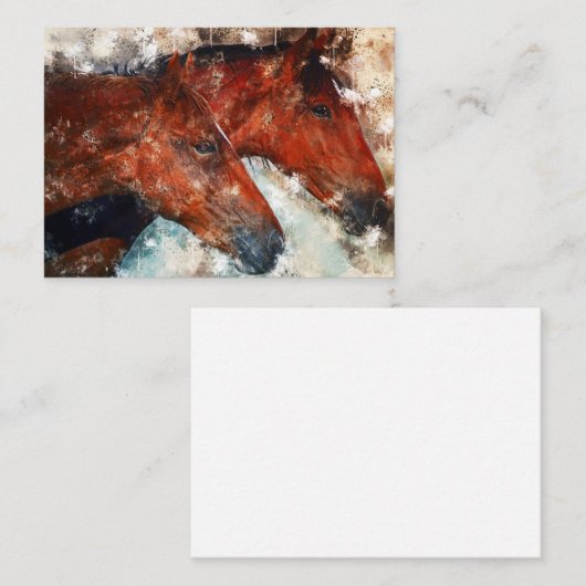 Carte De Visite Cheval Couple (Devant / Derrière)