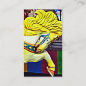 Carte De Visite Cheval De Carrousel Avec Mane Jaune (Dos)