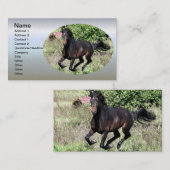 Carte De Visite Cheval de châtaignier à galop (Devant / Derrière)