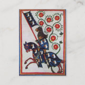 Carte De Visite CHEVAL DE CHEVAL BLEU ROUGE Roses rouges perle méd (Dos)