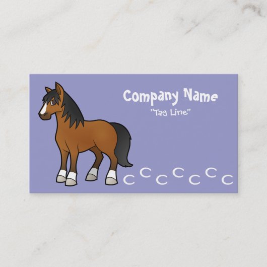 Carte De Visite Cheval de dessin animé (Devant)
