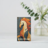 Carte De Visite Cheval de feu abstrait – Conception d'art équestre (Debout devant)