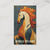 Carte De Visite Cheval de feu abstrait – Conception d'art équestre (Devant)
