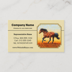 Carte De Visite Cheval de la baie de course Jaune
