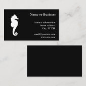 Carte De Visite Cheval de mer noir et blanc (Devant / Derrière)