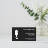 Carte De Visite Cheval de mer noir et blanc (Debout devant)