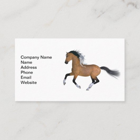 Carte De Visite Cheval de quart en peau de bouchon (Devant)