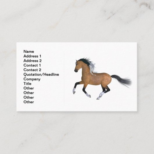 Carte De Visite Cheval de quart en peau de bouchon (Devant)