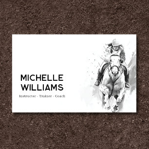 Carte De Visite Cheval de selle anglais Équitation Saut d'obstacle