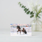 Carte De Visite Cheval de Tinker Tinker Gypsy Vanner Brown Pinto (Debout devant)