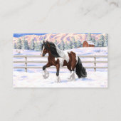 Carte De Visite Cheval de Tinker Tinker Gypsy Vanner Brown Pinto (Devant)