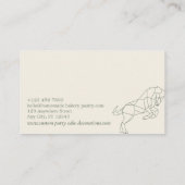 Carte De Visite Cheval d'éleveur d'animaux Sage Vert Lowpoly (Dos)