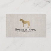 Carte De Visite Cheval d'or Équestre équin élégant lin (Devant)