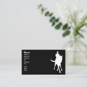 Carte De Visite Cheval Dressage Et Rider Silhouette Noir (Debout devant)
