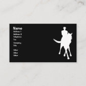 Carte De Visite Cheval Dressage Et Rider Silhouette Noir (Devant)