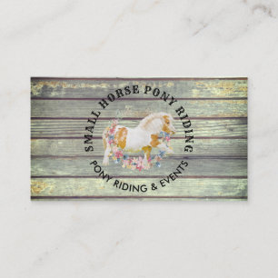 Carte De Visite Cheval en bois rustique ancien monte train race Éq