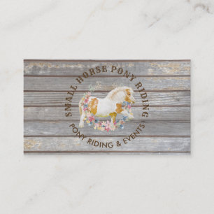 Carte De Visite Cheval en bois rustique Promenade en train Race Éq
