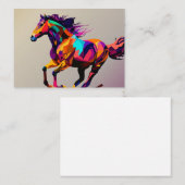 Carte De Visite Cheval en course pop art (Devant / Derrière)