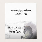 Carte De Visite Cheval en marbre blanc (Extérieur déplié)