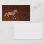 Carte De Visite Cheval en métal rouillé et cuir (Devant / Derrière)