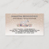 Carte De Visite Cheval Equestre Pony Floral Beige (Dos)