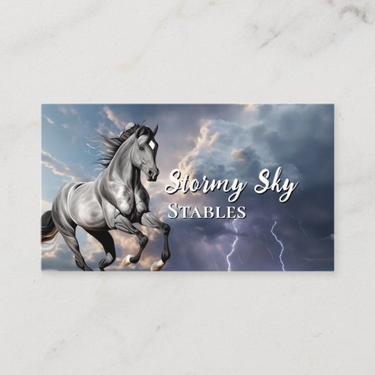 Carte De Visite Cheval Equestre Stables (Devant)