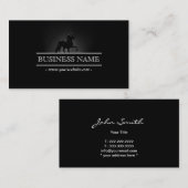 Carte De Visite Cheval équin équin équitation Élégant Noir (Devant / Derrière)