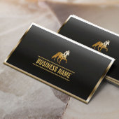 Carte De Visite Cheval Equine Bordure Or Luxe