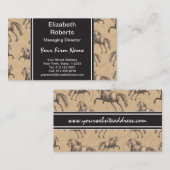 Carte De Visite Cheval espagnol galopant élégant (Devant / Derrière)