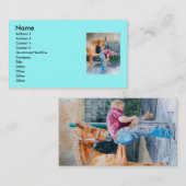 Carte De Visite Cheval et maréchal-ferrant (Devant / Derrière)