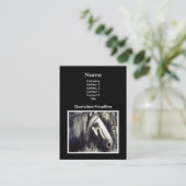 Carte De Visite Cheval Gris (Debout devant)