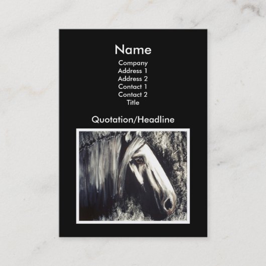 Carte De Visite Cheval Gris (Devant)