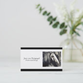 Carte De Visite Cheval gris (Debout devant)