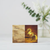 Carte De Visite CHEVAL GRIS TACHETÉ Parchment Monogramme (Debout devant)