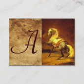 Carte De Visite CHEVAL GRIS TACHETÉ Parchment Monogramme (Dos)
