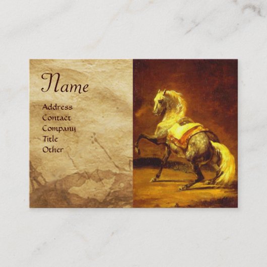Carte De Visite CHEVAL GRIS TACHETÉ Parchment Monogramme (Devant)