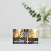 Carte De Visite Cheval Groom Photo Professionnel (Debout devant)