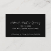 Carte De Visite Cheval Groom Photo Professionnel (Dos)