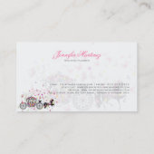 Carte De Visite Cheval mariage & Fleurs de transport & Papillons 2 (Dos)