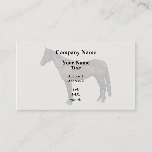 Carte De Visite Cheval Morgan de Profil (Devant)