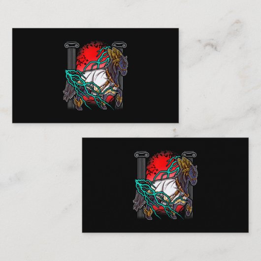 Carte De Visite Cheval Mythes Grecs Zeus Dieux Anciens Equine Ligh (Devant / Derrière)