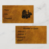 Carte De Visite Cheval noir customisé (Devant / Derrière)