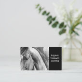 Carte De Visite Cheval noir et blanc (Debout devant)