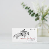 Carte De Visite Cheval noir et blanc (Debout devant)