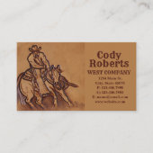 Carte De Visite Cheval occidental en cuir équitation Rodeo Cowboy (Devant)