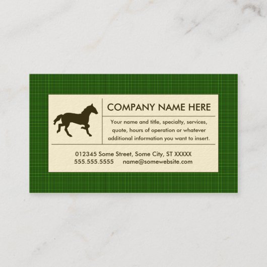 Carte De Visite cheval plaid (Devant)