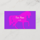 Carte De Visite cheval rose néon trottant (Devant)