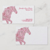 Carte De Visite Cheval rose Paisley (Devant / Derrière)